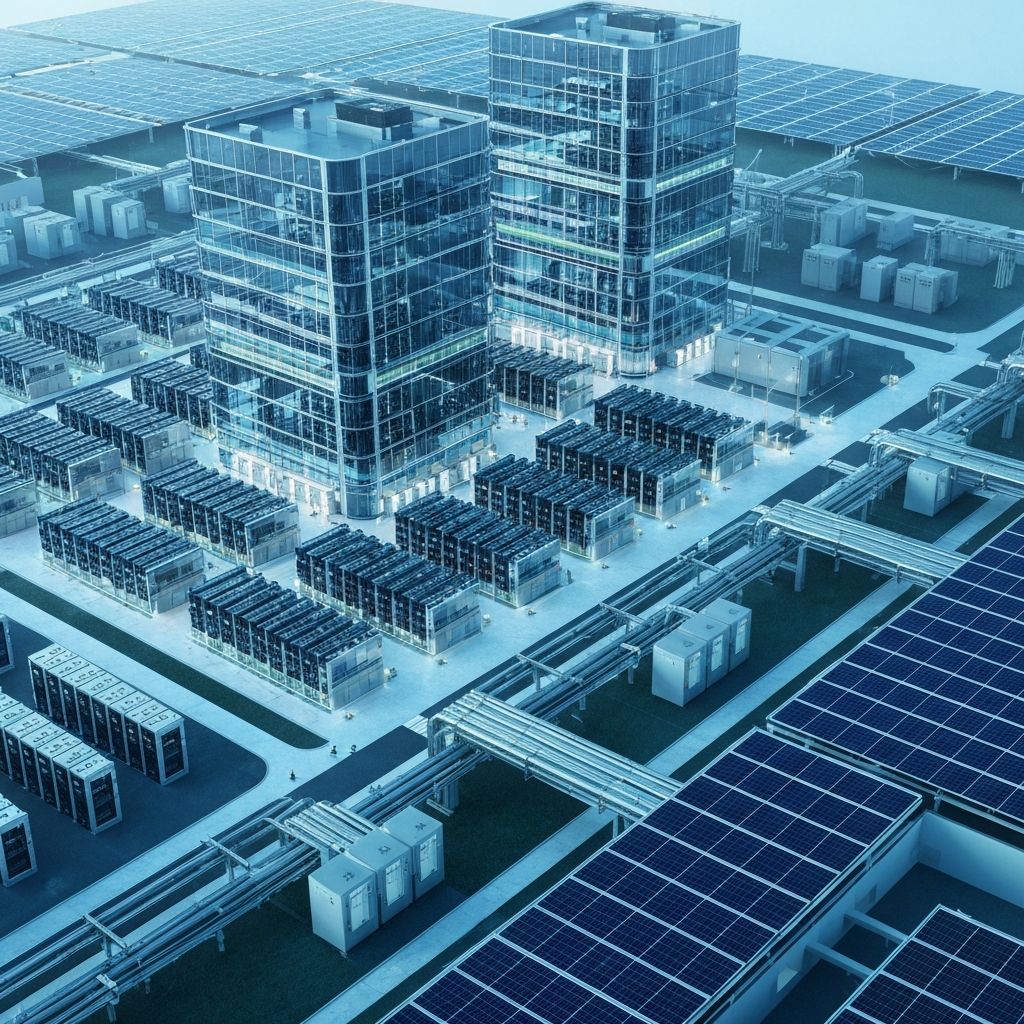Data center with solar arrays